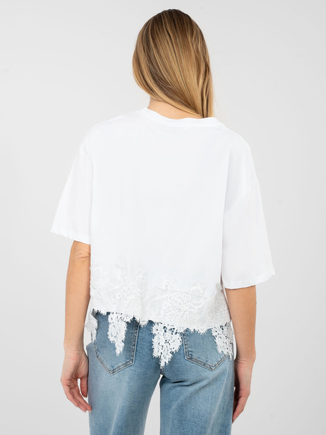 Biała bawełniana bluzka z napisami