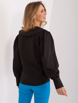 Hurt Czarna klasyczna koszula z ozdobnym kołnierzem