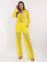 Żółty ażurowy komplet na lato 