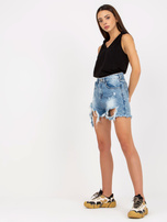 Hurtownia Czarny gładki top basic z dekoltem w serek RUE PARIS