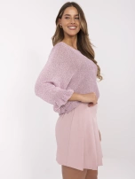 Brudnoróżowe damskie spódnico-szorty z plisowaniem