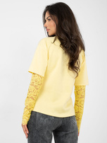 Jasnożółta casualowa bluzka oversize 