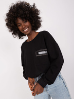 Hurt Czarna bluzka na co dzień z długim rękawem  