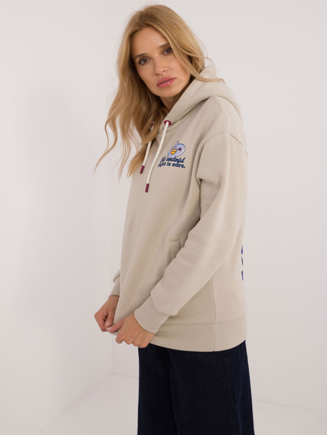 Hurt Beżowa bluza z nadrukiem na plecach SUBLEVEL