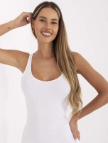 Biała midi sukienka w prążek RUE PARIS 