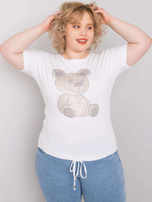 Biała bluzka plus size z dżetami Luce