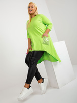 Hurt Limonkowa bluzka plus size o asymetrycznym kroju