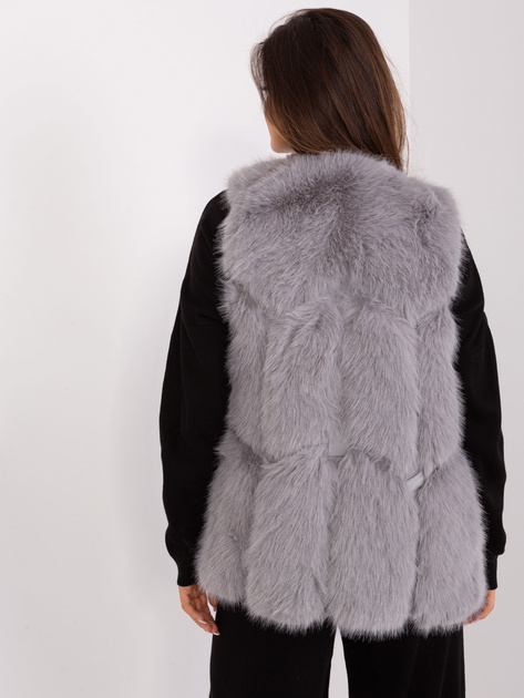Hurt Szara kamizelka damska futrzana