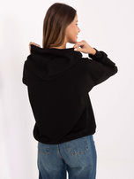 Black women's sweatshirt with a blend of viscose.