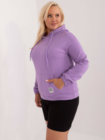 Hurtownia Fioletowa bluza plus size z kieszenią z przodu