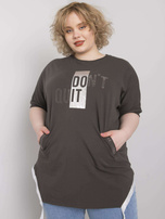 Ciemna khaki bluzka plus size Clare