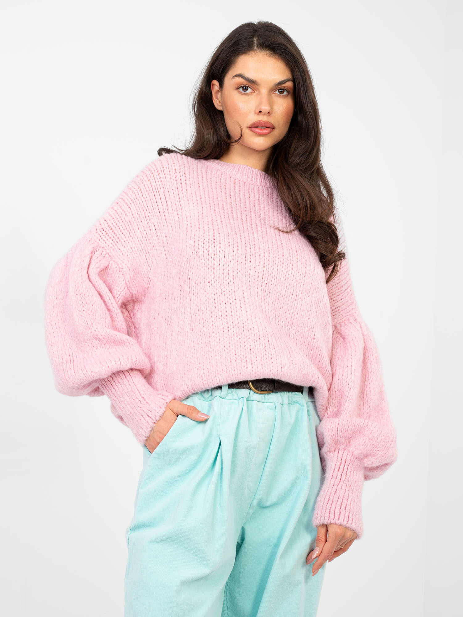 Sweter jasny różowy
