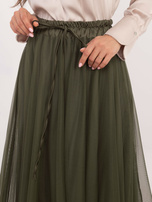 Hurtownia Khaki tiulowa spódnica z wiązaniem