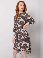 Beżowa-khaki sukienka moro Blaise