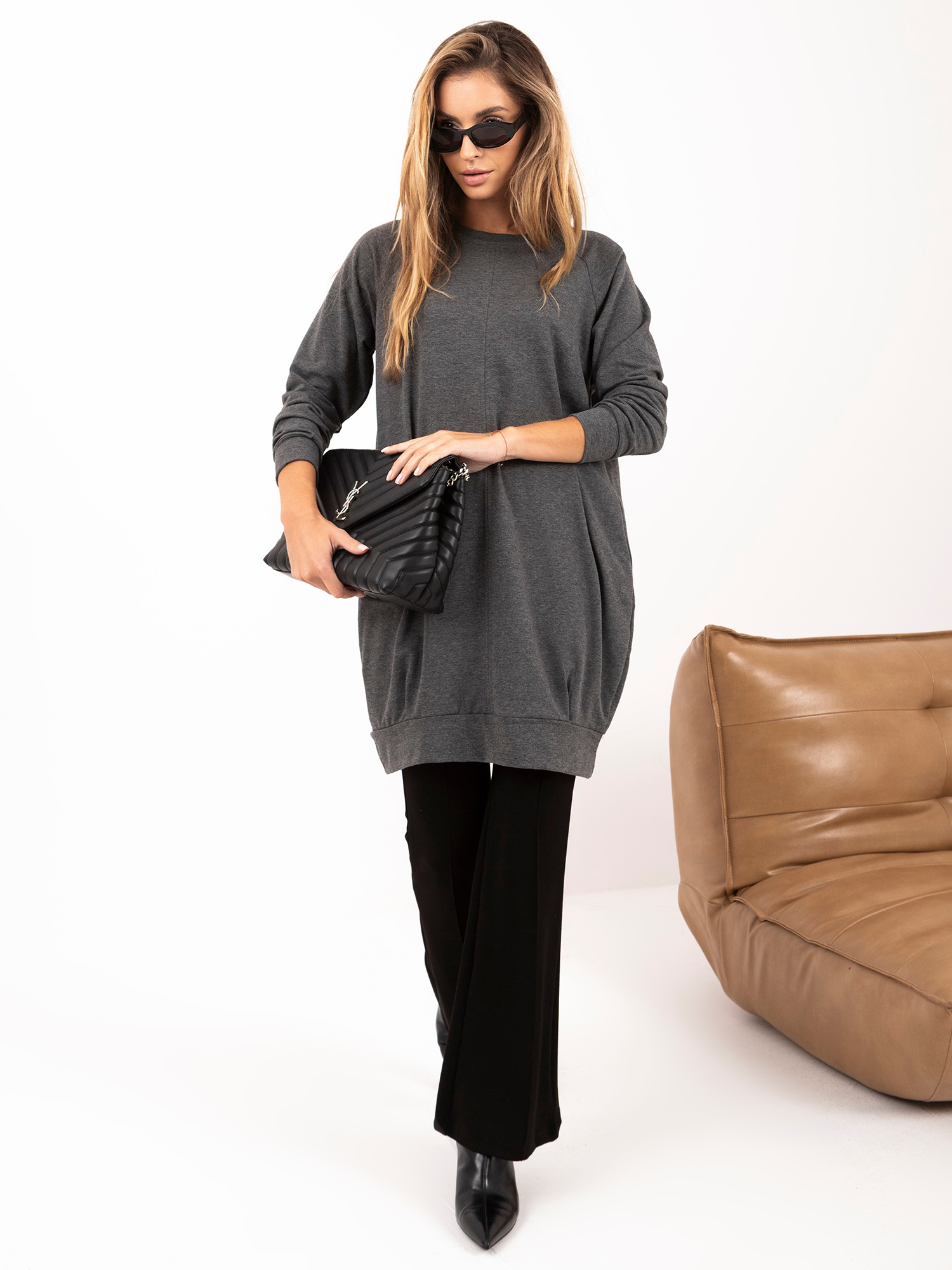 Dunkelgraues Kleid Cristine.