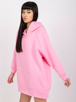 Różowa dresowa bluza basic z kapturem Canberra