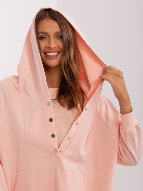 Hurtownia Brzoskwiniowy bawełniany komplet casualowy z bluzą