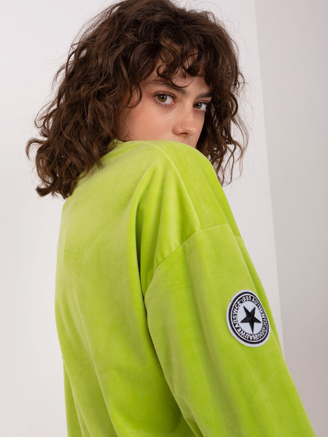 Hurtownia Limonkowy komplet welurowy ze spodniami