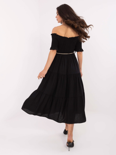 Czarna sukienka hiszpanka z krótkim rękawem