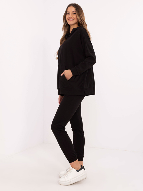 Hurtownia Czarny damski komplet basic ze spodniami