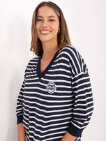 Granatowa damska bluzka w paski