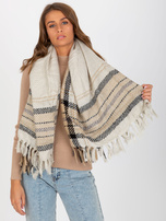 Hurtownia Beżowy szal z dzianiny