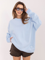 Pastelowa niebieska ocieplana bluza oversize RUE PARIS 