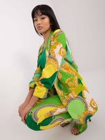 Hurt Zielono-żółta damska marynarka z rękawem 3/4