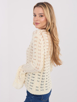 Jasnobeżowy sweter z rękawem typu dzwon