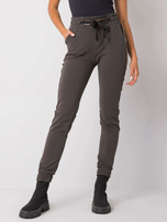 Ciemne khaki spodnie dresowe z aplikacją Giulia