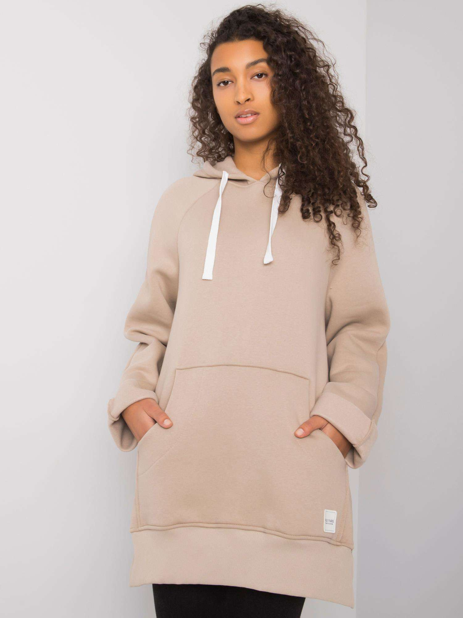 Beige mikina s klokaní kapsou Arno RUE PARIS.
