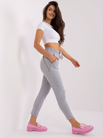 Hurt Gray women's sweatpants with a tie.