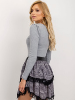 RUE PARIS Szara prążkowana bluzka Skip