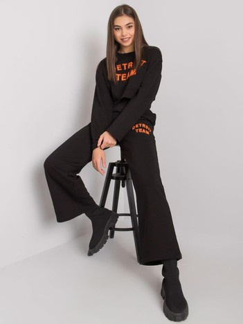 Czarny komplet bawełniany Honorine