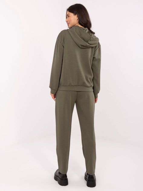 Khaki casualowy komplet z kieszeniami