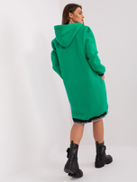 Hurtownia Zielona długa bluza rozpinana z kapturem