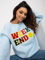 Hurt Jasnoniebieska bluza bez kaptura z naszywkami