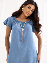 Blue midi dress made of lyocell.