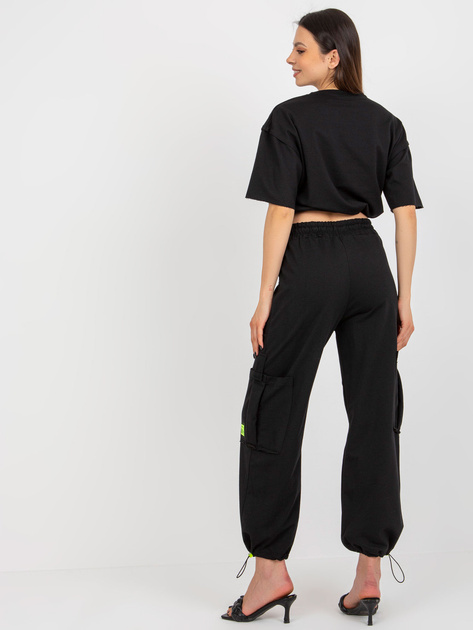 Hurt Czarny dwuczęściowy komplet dresowy ze spodniami cargo