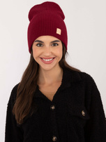 Hurt Bordowa dzianinowa czapka zimowa RUE PARIS