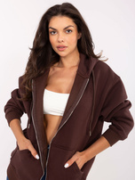 Ciemnobrązowa rozpinana bluza z kapturem
