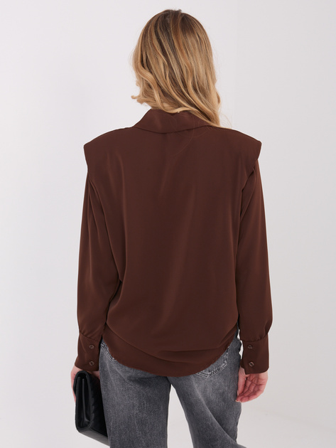 Brązowa rozpinana koszula z kołnierzykiem