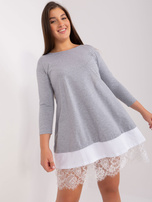 Hurt Szara sukienka plus size z bawełny