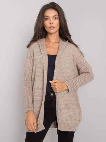 Beige Kapuzenstrickjacke Pierrette OCH BELLA.