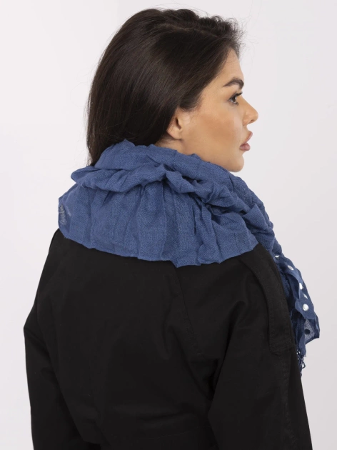 Ciemnoniebieska damska chusta z aplikacjami