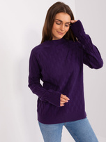 Dark purple classic round neck sweater 