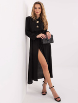 Czarna sukienka szmizjerka z paskiem RUE PARIS