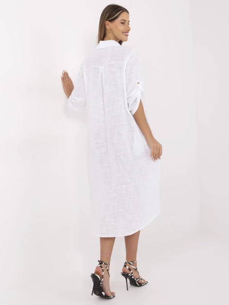 Biała rozpinana sukienka z bawełny OCH BELLA