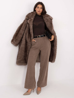 Brązowa dopasowana bluzka z wiskozą 