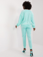 Hurtownia Miętowy casualowy komplet damski z weluru